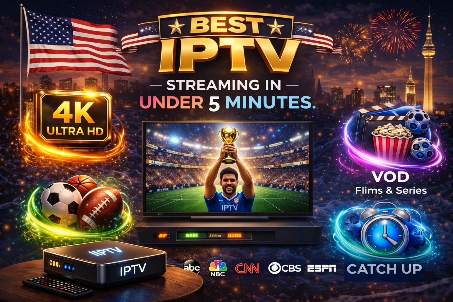 Best IPTV USA works on Firestick, Roku, Smart TV, iPhone and Android